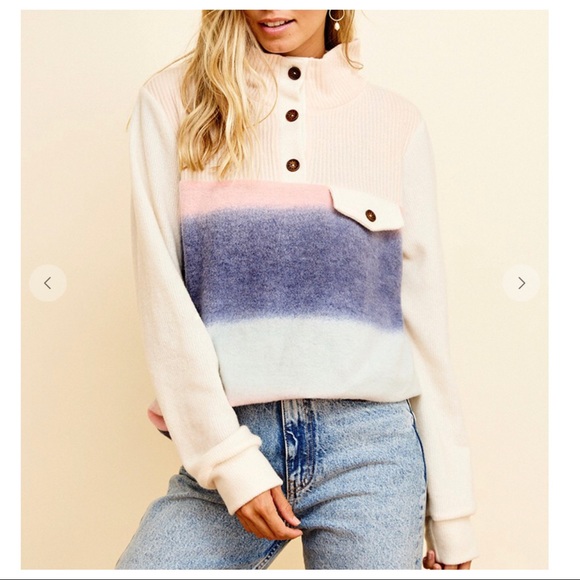 21 Ombré contrast stylish pullover sweater - Picture 2 of 5